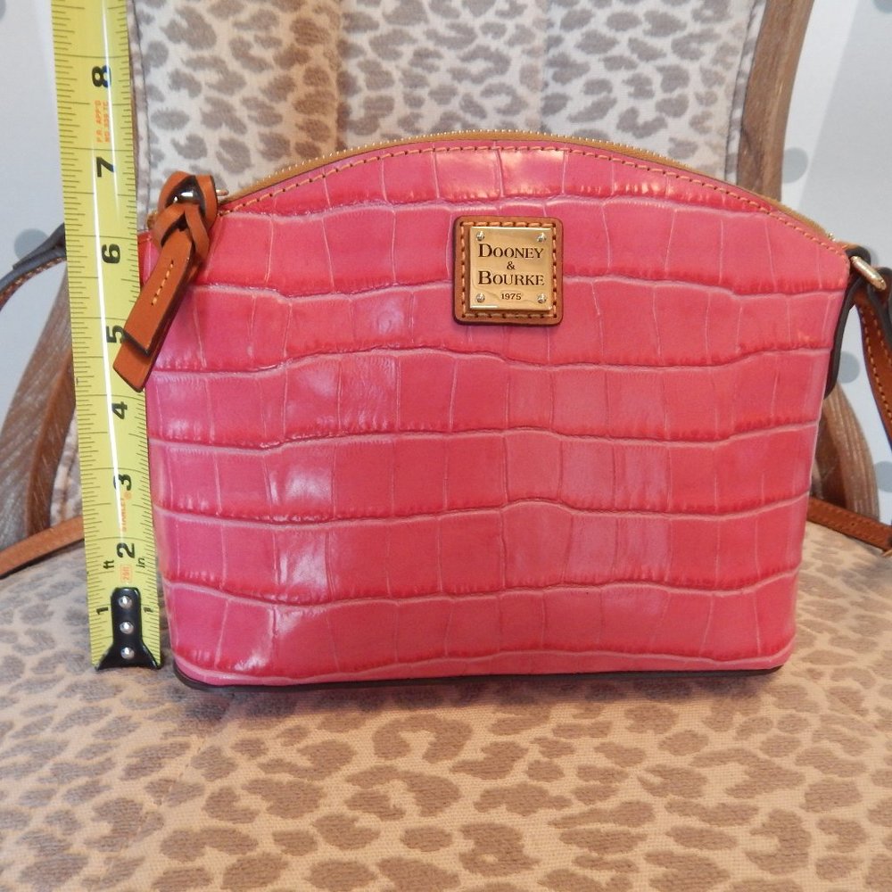 Dooney & Bourke Suki Crossbody Pink Croc NWT - Picture 7 of 16